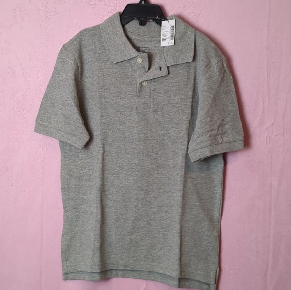 The Children's Place Two Pack Short Sleeve Polo Shirts in Navy and Gray Medium